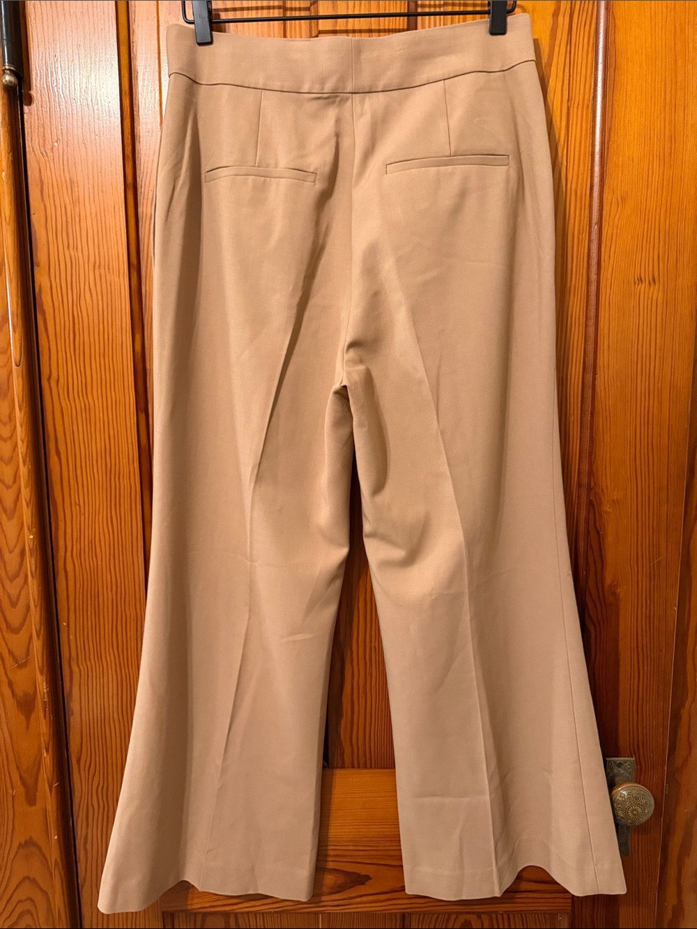 Rebecca Taylor Cavalry Twill Pant - Wool Blend Wide Leg Cropped Tan Khaki - Picture 6 of 15
